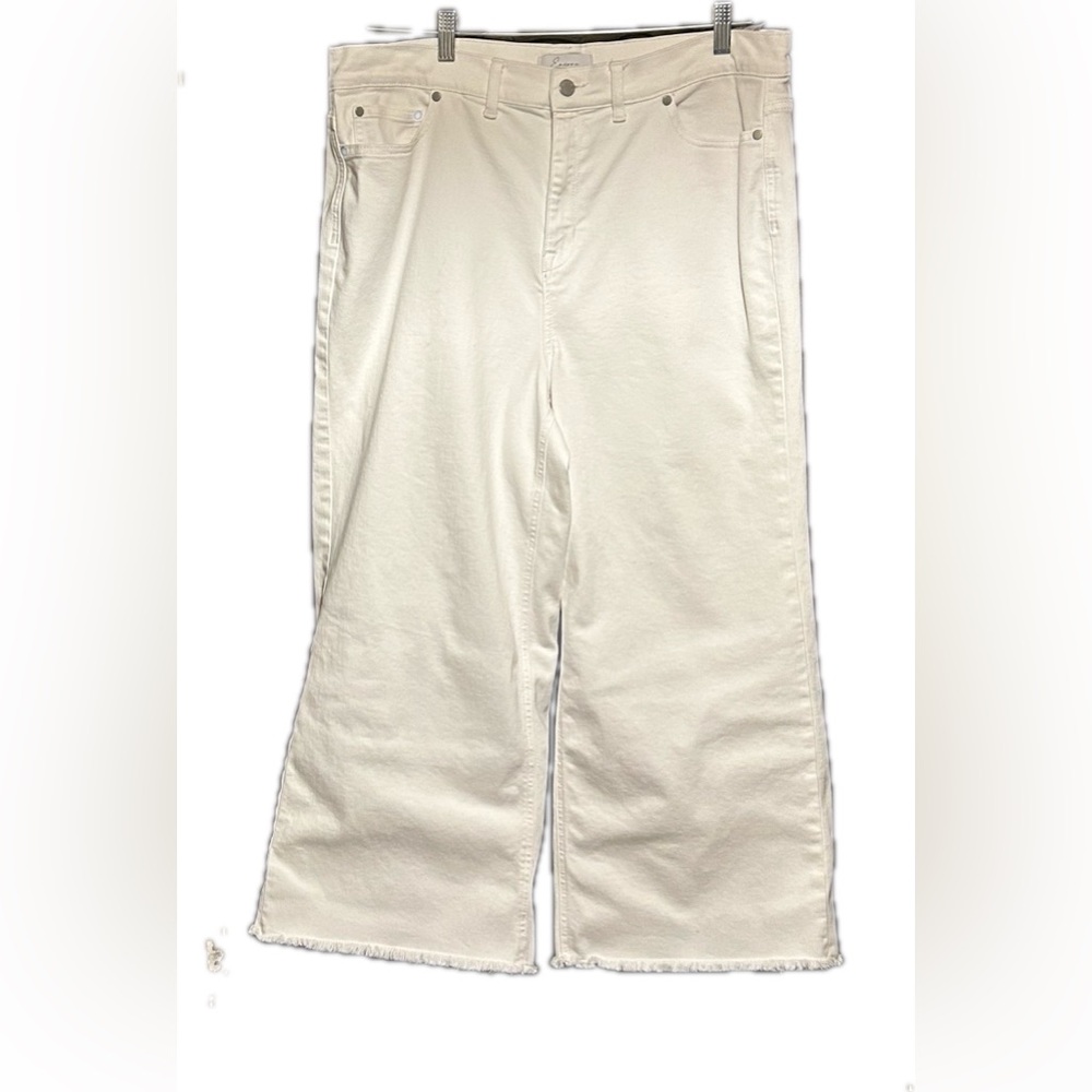 Encore by Idina Menzel Regular White Wide Leg Cropped Jeans